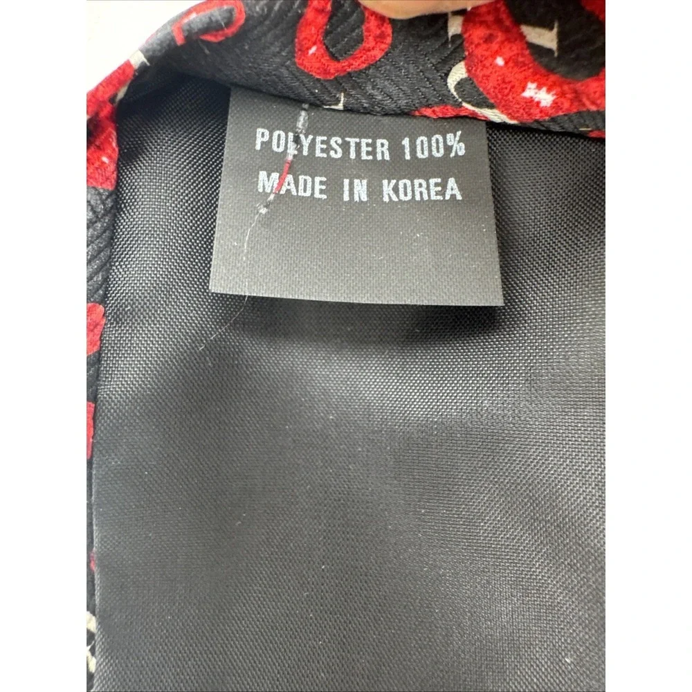 Vintage Black Hug Me Valentine Necktie Kisses Red Lips New With‎ Tag